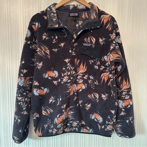 Patagonia Synchilla Snap T Pullover/ Fleece/Swirl Floral: Pitch Blue/ Warm